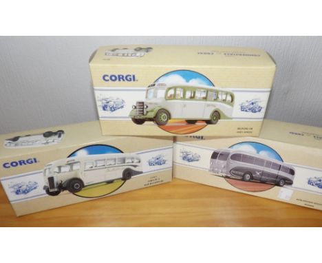 Three Corgi buses and coaches, 97823, 97107, 98604 P&amp;P group 2 (£20 for the first item and £2.50 for subsequent items) 