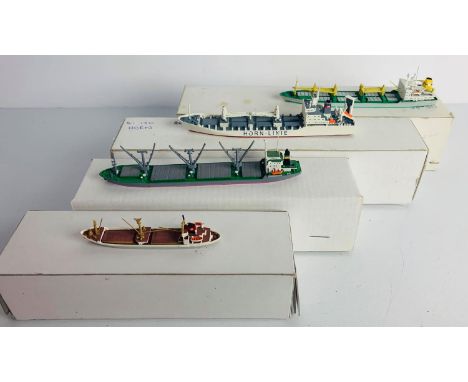 4x 1:1250 Scale Model Ships to Include: Malvern Prince, Sloman Mira, Horn-Linie, Warszawa - All 4x Models are Boxed P&amp;P g