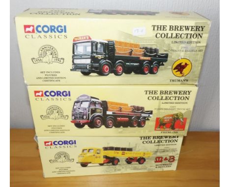 Three Corgi Brewery Collection models 1.50 scale, 12401, 20901, 15201 P&amp;P group 2 (£20 for the first item and £2.50 for s