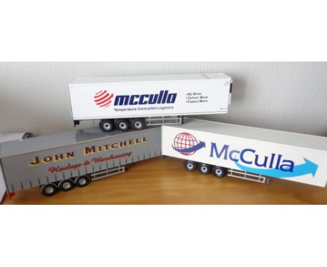 Three Corgi 1.50 scale trailers, two flatback platform and one flatback with load P&amp;P group 2 (£20 for the first item and
