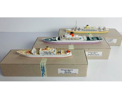 3x Albatros Models 1:1250 Scale Model Ships to Include: Nr: 189 Amazon, Nr: 139A  Orion, Nr: 180 Windsor Castle - All 3x Mode