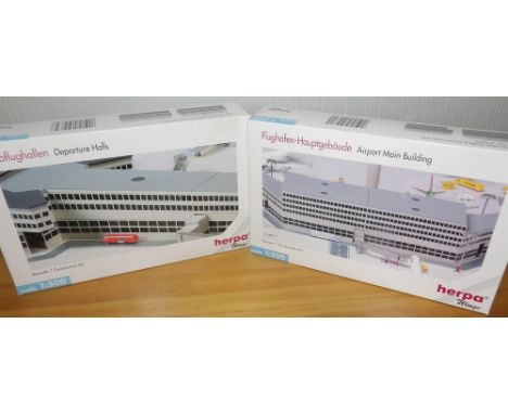 Two Herpa 1.500 scale airport building construction kits P&amp;P group 2 (£20 for the first item and £2.50 for subsequent ite