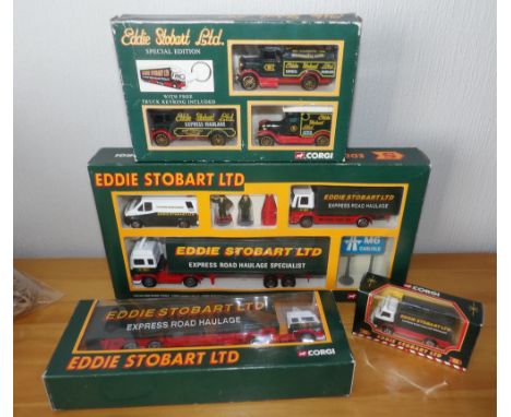 Four Corgi Eddie Stobart lorries and vans etc P&amp;P group 2 (£20 for the first item and £2.50 for subsequent items) 