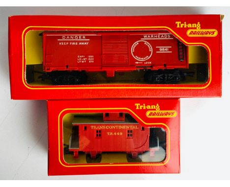 Triang R449 Old Time Caboose Wagon &amp; R219 Exploding Car Wagon - Both Mint &amp; Boxed P&amp;P group 2 (£20 for the first 