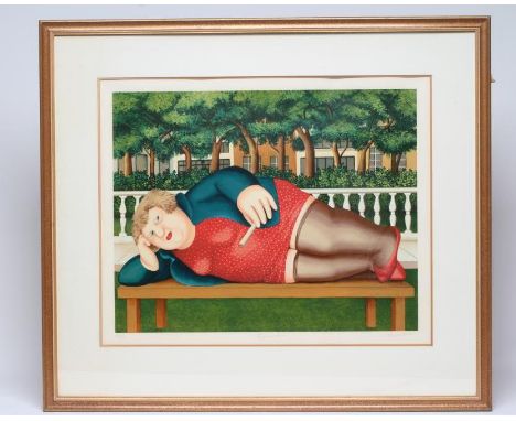 BERYL COOK (1926-2008), Bryant Park, Serigraph, limited edition 132/300, signed and inscribed in pencil, plate size 18 1/4" x