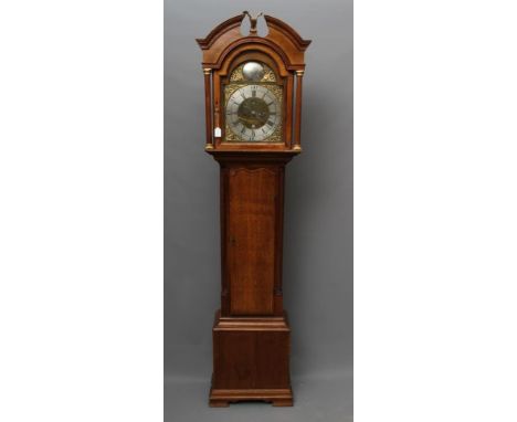 AN OAK LONGCASE by Samuel Smith, Holywell, the eight day movement striking on a bell, 11 1/2" arched brass dial with Roman an