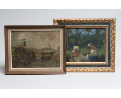 DAVID R. ANDERSON (1884-1973), "Brittany II", oil on board, unsigned, Goosemill Gallery, Menston, Ilkley label to reverse, 9 
