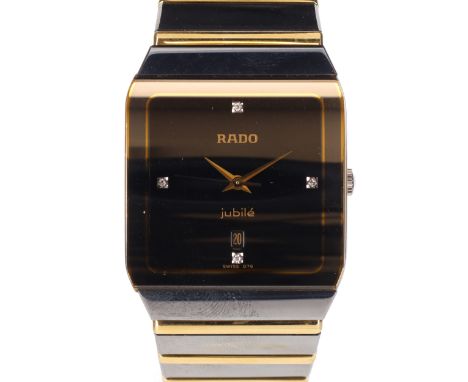Rado - Diastar Jubilé Tungsten & Steel Quartz Watch. ETA Cal. 256.111 Quartz movement. Case made from stainless steel with tu