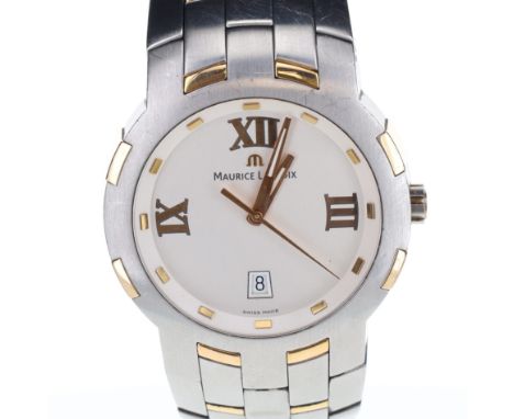Maurice Lacroix - Milestone Steel & 18k Gold Quartz Watch. ETA Cal. 955.412 quartz movement. Case and strap made from stainle