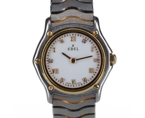 Ebel - Sport Classic Gold & Steel Quartz Watch. Swiss made quartz movement. Case and strap made from stainless steel with 18c