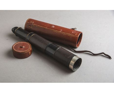 Marine-Teleskop-Fernrohr "THERAR" (Busch, um 1930/40), bez. "35x Se.Z.F. 412", in orig.Ledertasche, Gr. ca. L: 27 - 98 (ausge