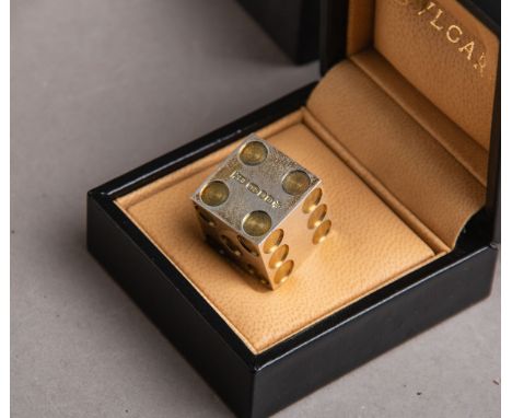 Bulgari - Würfel / Dice 925 Silber, gestempelt: SB / 925 / Leopardenkopf (London) /Jahresbuchstabe a / 2000, Gr. ca. 2 x 2 cm
