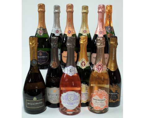 12 BOTTLES SOUTH AFRICAN SPARKLING WINEGraham Beck Blanc de Blancs Brut 2015; Graham Beck Brut Zero 2014; Graham Beck Pinot N