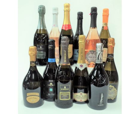 12 BOTTLES ITALIAN SPARKLING WINEFoss Marai Extra Dry; Soligo Solicum Brut; Le Bertolé Dry; Borgo Antico Dry; Dirupo Brut; As