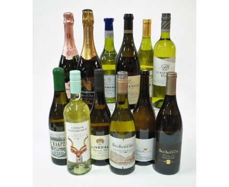 12 BOTTLES SOUTH AFRICAN WHITE WINEKaapzicht Chenin Blanc 2019; Olive Dale Chardonnay 2019; Stellenrust Sauvignon Blanc 2020;