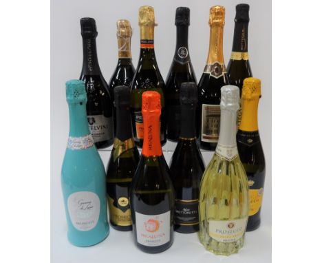 12 BOTTLES ITALIAN SPARKLING WINERealuna Extra Dry; Uve Vettoretti Extra Dry; Ca'Belli Extra Dry; Tenute Piccini Extra Dry; E