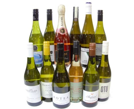 12 BOTTLES NEW ZEALAND WHITE WINESaint Clair Sauvignon Blanc 2019; Wairau Cove Chardonnay 2019; AOTEA Sauvignon Blanc 2020; G