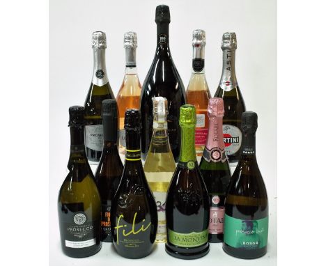 12 BOTTLES ITALIAN SPARKLING WINEBanfi Cuvée Aurora 100 Mesi Riserva Extra Brut 2010 (1.5l); Fillipo Sansovino Prosecco Brut 