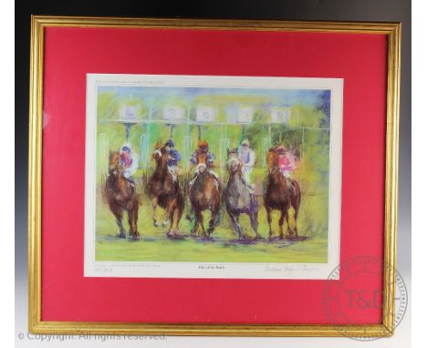 Constance Halford Thompson, Signed limited edition print, 'Out of the stalls', No.305/600, 35cm x 44.5cm, Framed and glazed, 