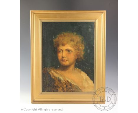 A M Goldie, Oil on board, portrait of John the Baptist, Signed and dated 1901, 39cm x 29cm, Framed and glazed, with an oil ri