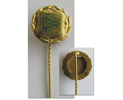 Rare German football pin "DFB" with No. 26 - Pin of Honour was awarded between 1960 and 1965 from the German FA in gold with 