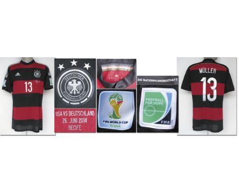 World Cup 2014 match worn football shirt Germany - Original match worn shirt Germany with number 13. Worn by Thomas Mülelr in