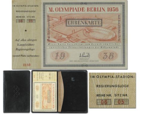 Olympic Games Berlin 1936. Ticket for Gouverment - "Ehrenkarte XI.Olympiade Berlin 1936" Compementary ticket for government b