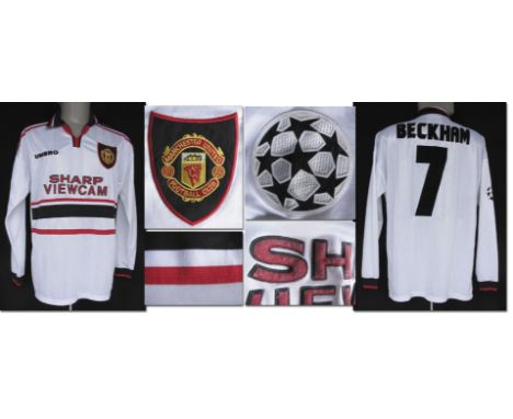 match worn football shirt Man United 1998/99 CL - Original match worn shirt Manchester United with number 7. Worn by David Be