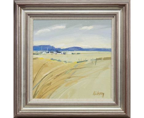 * ROBERT KELSEY DA MUniv PAI FRSA (SCOTTISH b. 1949), BEACH SANDS oil on canvas, signedframed and under glassimage size 29cm 