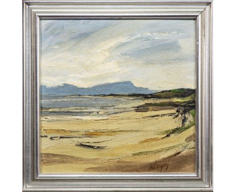 * ROBERT KELSEY DA MUniv PAI FRSA (SCOTTISH b. 1949), EASTER ROSS BEACH oil on board, signed and dated '79, titled label vers