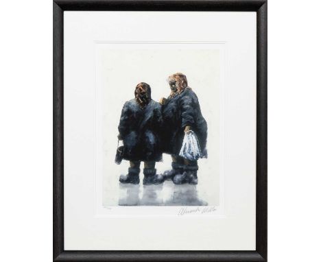 * ALEXANDER MILLAR (SCOTTISH b. 1960), GOSSIPS limited edition giclee print on paper, signed and numbered 169/395mounted, fra