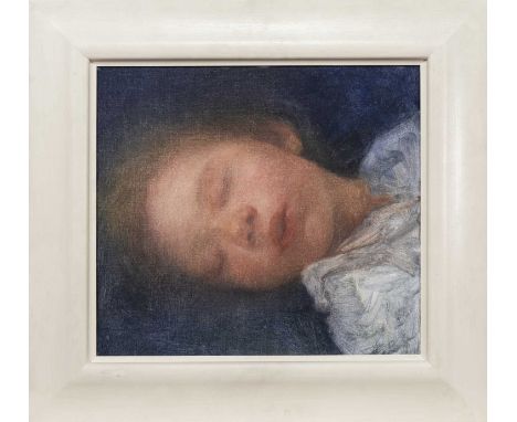 * SUE BIAZOTTI, SLEEP oil on canvas, signed , titled versoframedimage size 48cm x 52cm, overall size 66cm x 71cm Note: Sue Bi