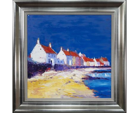 * JOHN LOWRIE MORRISON OBE (JOLOMO) (SCOTTISH b. 1948), SUMMER LIGHT, PITTENWEEM oil on canvas, signed, titled and dated 2008