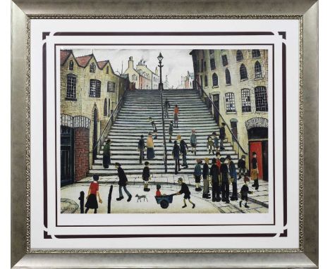 AFTER LAURENCE STEPHEN LOWRY RBA RA (BRITISH 1887 - 1976), STEPS AT WICK limited edition gouttelette print on paper, numbered