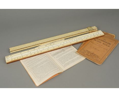 Two Good Slide Rules by Keuffel &amp; Esser,American, early 20th century, Mannheim Polyphase model 4053 in mahogany and cellu