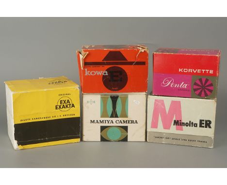 A Selection of Various Cameras,including Ihagee Exakta EXA, Minolta ER, Kowa E and two others, all in maker's boxes (5)