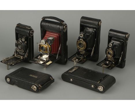 A Selection of Early Kodak Folding Cameras,including No.1 Pocket Special, No.2A Folding Autographic and more (6)