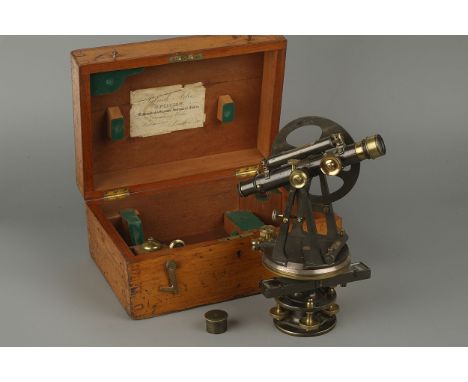 A Very Fine Miniature 4 1/2in Theodolite,English, C.1880, signed on the base in script 'R. W. Street, Commercial Rd, Lambeth,