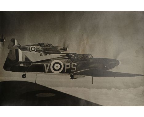 Three Large Air Ministry Photographs of War Planesincluding; an image of 'the Boulton Paul Defiant' a two seater turret fight
