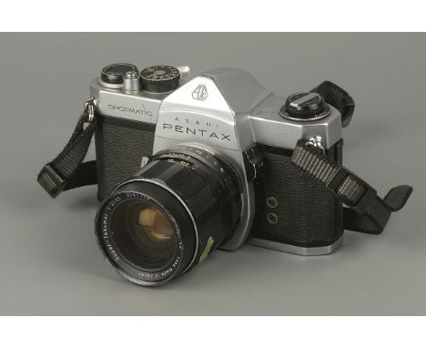 A British Military Pentax Spotmatic SP SLR Camera,with Asahi Super-Takumar f/2 35mm lens, both body and lens marked '6720-99/