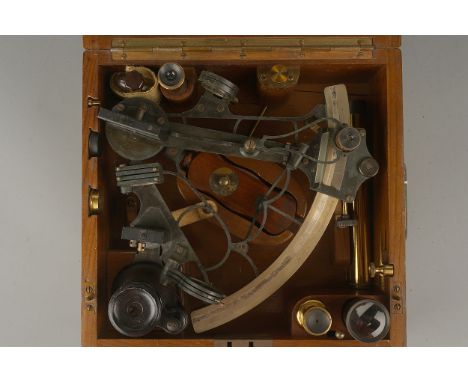 A Good Bell-framed Sextant,by Heath &amp; Co, 1912, 7 inch radius, silver scale reading to 10 arc-seconds by Vernier, three t