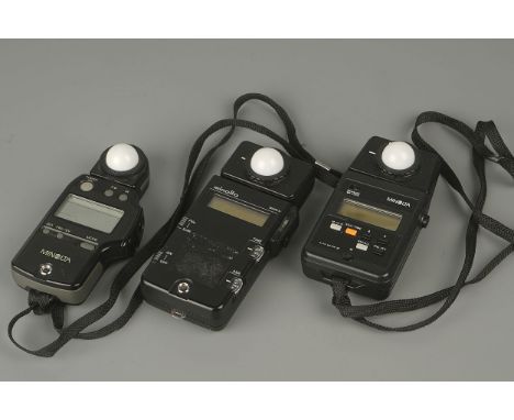 Three Minolta Light Meters,including Auto Meter IV F, Auto Meter III and Flash Meter III, all in maker's cases (3)