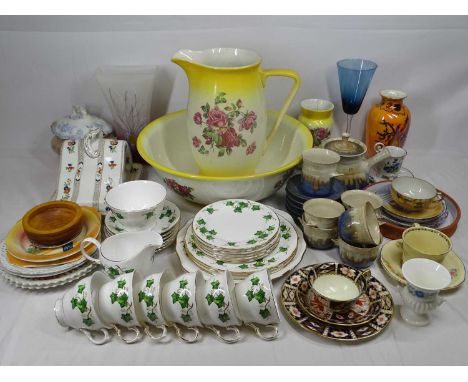 VINTAGE &amp; LATER MIXED POTTERY, PORCELAIN &amp; GLASSWARE GROUP, a good mixed quantity to include a twenty four piece Colc