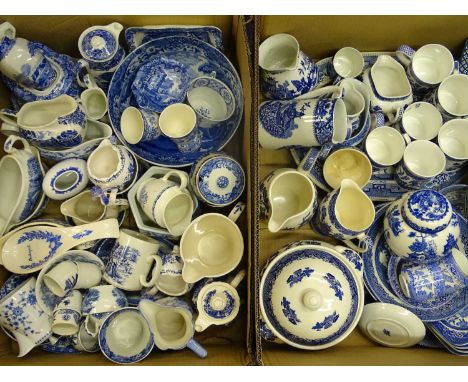 DINNER &amp; TEAWARE - George Jones 'Abbey', Spode Italian and other blue and white, a good mixed quantity in two boxes