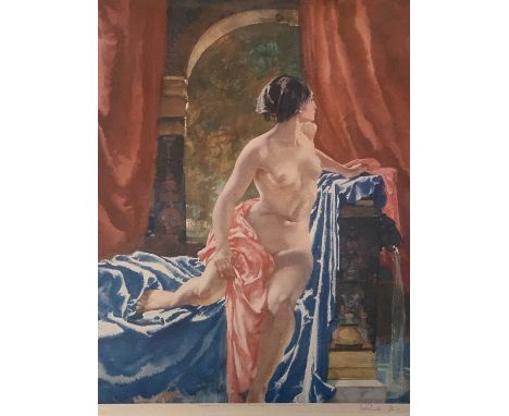 WILLIAM RUSSELL FLINT print - 'Suzanna', 47 x 36cms, signed in pencil and with blind stamp