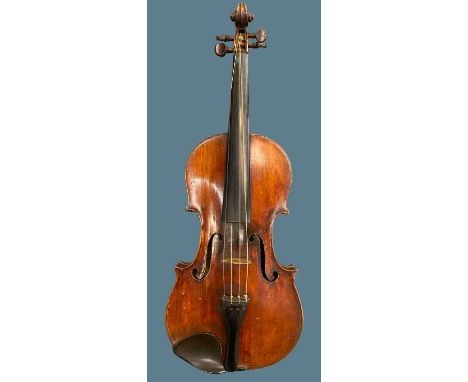 ANTIQUE FRENCH VIOLIN - Stradivarius model in red varnish circa 1875, made in Mire Court, distressed crocodile case and 1932 