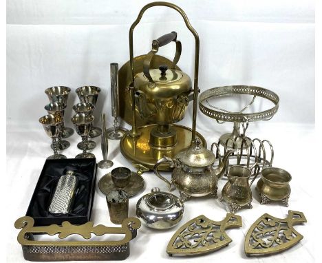 VINTAGE BRASS, EPNS &amp; OTHER METALWARE - within 2 small boxes