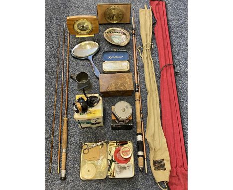 FISHING INTEREST - Dalesman the split cane fishing rod, Abusuecia 322 Swedish fibre glass rod, boxed reel 'The Condex' by J W