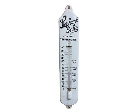 STEVEN'S INKS ADVERTISING ENAMEL THERMOMETER BY J A JORDAN &amp; SONS BILSTON - 92cms L