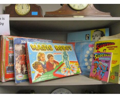 A vintage' Magic Robot', New Edition Merit Toys board game and a 'Double Your Money' game, together with Retro collectors foo